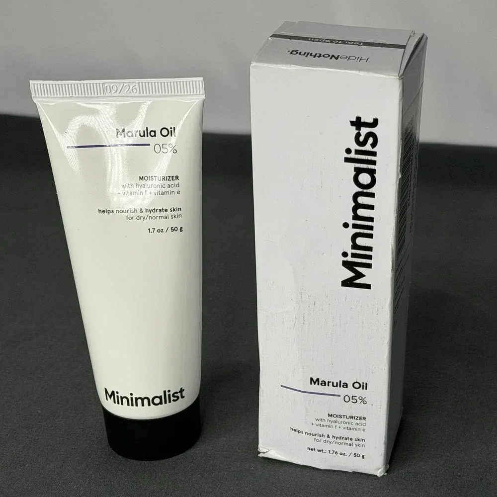 Minimalist Marula Oil 5% Moisturizer 50g Hyaluronic Acid Vitamin E New Boxed